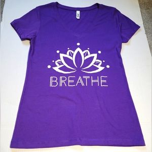 Breathe Lotus Flower Graphic Tee NWOT